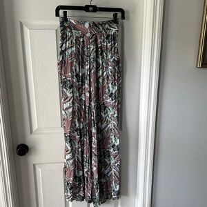 Maaji Mint and Pink Tropical Print Swim Coverup Skirt